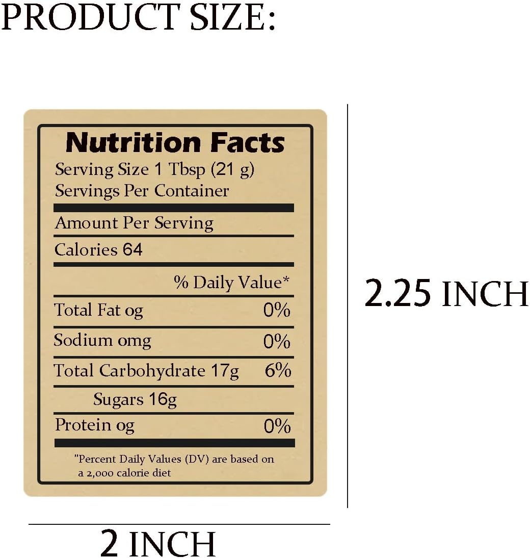 Health & Wellness Lafayette - 600pcs Self-Adhesive Kraft Nutrition Honey Labels